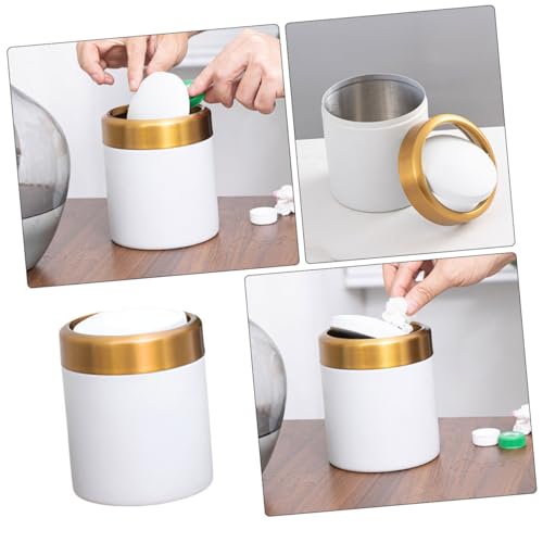 Pequeña caneca de basura rectangular de acero inoxidable con tapa miniatura 6
