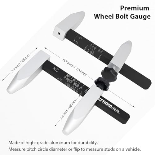 Image of FIRSTINFO Wheel Bolt Pattern Gauge, PCD Lug Measurement Tool for 4 /5 /6 /8 Bolt Wheels | Auto Repair & Wheel Fitment Tool for Cars, SUVs & Trucks, F3922N