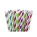 Party Bargains Paper Straws | Biodegradable & Reusable Assorted Rainbow Stripe Drinking Large Straw | Perfect for Juices, Shakes, Smoothies, Party Supplies, Arts & Crafts | 150 Counts