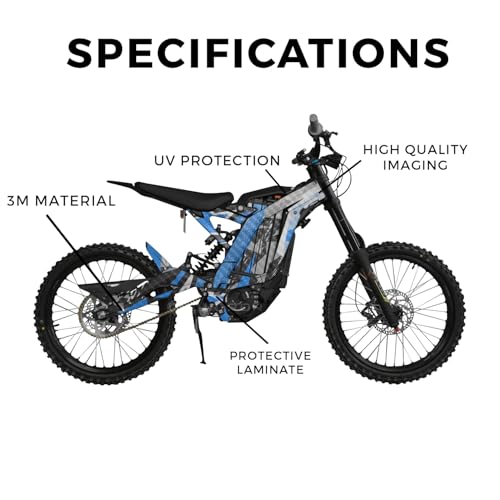 Image of Carbon Fiber Surron Light Bee Graphics Kit Wrap - Grunge Star Blue - Sur-Ron Skin - Premium 3M Vinyl Protective Wrap Decal Cover - Easy to Apply | Crafted in The USA by MightySkins