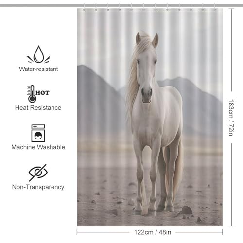 Rideau de bain cheval imperméable : solution anti-projections lavable pour petite baignoire