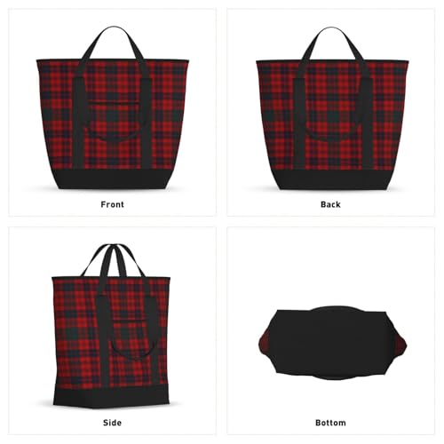 Ross - Red - Tartan - Clans Of Scotland Large Capacity Insulated Shopping Tote Bag – Keeps Food Cold/Hot For Hours, Ideal For Travel, Groceries & Outdoor Use2