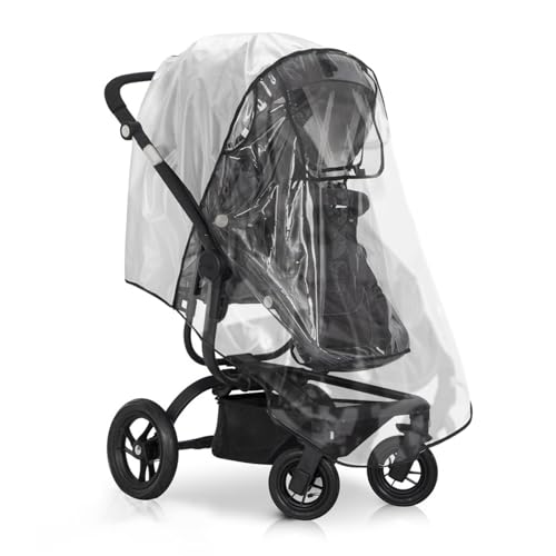 Funda universal para la lluvia para cochecito, transparente, cubierta universal para la lluvia para cochecito con ventana, impermeable para cochecito de bebé, protege del polvo, el sol y la nieve