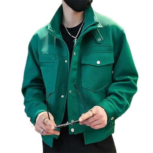 Veste de baseball de couleur unie pour hommes style de rue rétro