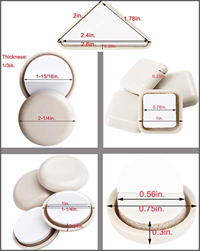 40 Pack Combo Self Stick Furniture Glider for Carpet Furniture Moving Slider Carpet Slider,Self-Adhesive Furniture Slider,Moving Pads Moving Furniture Sliders,Self Adhesive Sliders Furniture Glides