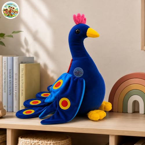 Image of Chi-Chimpu Toyss Peacock Soft Toy 40 CM for Kids | Ultra Soft Plush Stuffed Peacock | Premium PP Cotton Filled Bird Plush | Washable Cuddly Toy | Birthday Gift for Boys, Girls & Toddlers