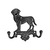 Sungmor Cast Iron Vintage Dog Wall Hooks Decorative Wall Mounted Coat Hooks Rustic Heavy Duty Double Hooks Cute Animal Key Hangers for Dog Leashes Towels Hats