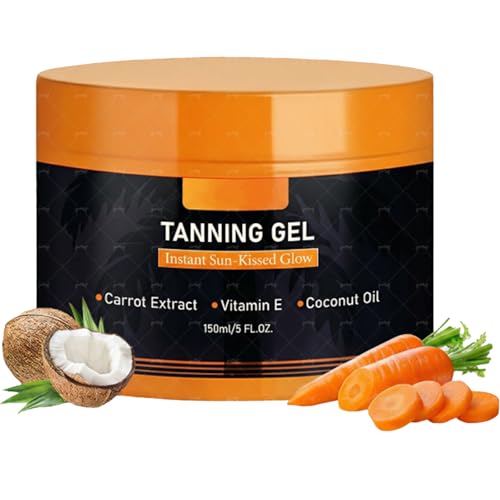 Intensive Tanning Gel 150g – Browning Tan Accelerator | Water-Resistant with Carrot and Coconut...