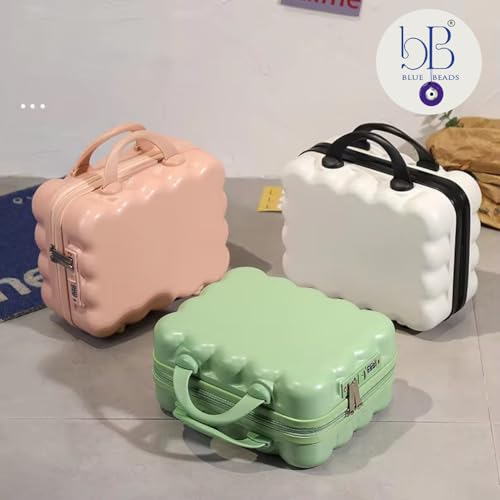 Image of Travel Makeup Case with Lock & Luggage Strap, ABS Hard Shell Cosmetic Vanity Case, Portable Makeup Organizer for Women, Beauty Storage Box for Makeup, Skincare & Toiletries (Mint Green, MODEL1)