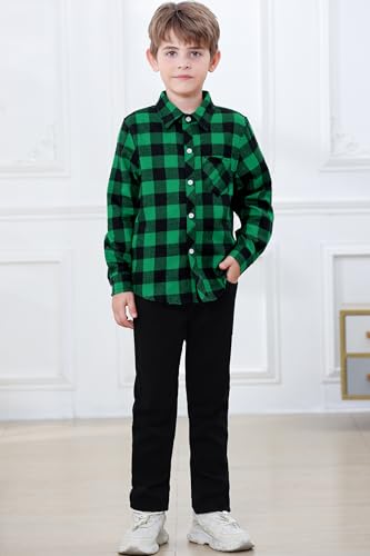 Image of Betusline Boy and Men Button Down Plaid Shirt | Soft,Breathable and Comfortable Fabric