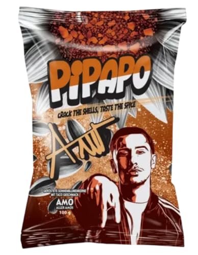 AMO’s Pipapo Sonnenblumenkerne Mix-Paket 4x100g – High Protein Snack – Geschmacksrichtungen: Salzig, Natur (Original), Taco, Popcorn – Geröstet & Knackig