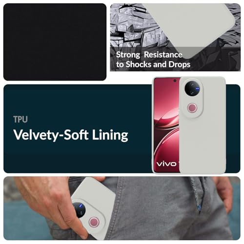 Image of DIZORO Microfiber Candy Back Cover Case for iQOO Z10R 5G / Vivo V50 / V50e 5G / Vivo T4R 5G Soft Silicone Rubberized Case with Camera Protection (TPU, Stone)