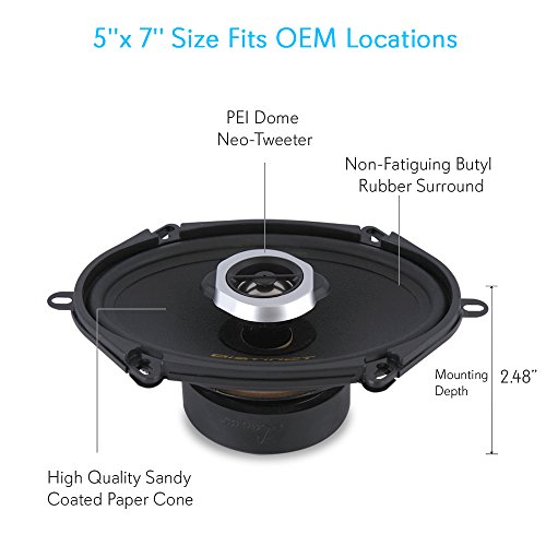 2-Way Universal Car Stereo Speakers - 200W 5” X 7” / 6” X 8” Universal Oem Quick Replacement Component Speakers Vehicle Door/Side Panel Mount Compatible, Pro Audio Car Speakers - Lanzar Dct5.72 (Pair) #TOP1