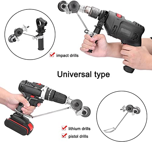HELLARO New Electric Drill Plate Cutter Attachment Drill Attachment Metal Cutter Sheet Metal Cutter Drill Attachment Double Headed Sheet Metal Nibbler Cutter