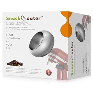 Aieve Snack Coater Compatible with KitchenAid Tilt-Head Stand Mixer Class Series 4.5 qt and Artisan Series 5 qt for Making Chocolate Covered Almonds 160oz/4.73L Capacity (Upgraded Version)