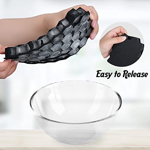 Ice Cube Tray With Lid, 2 Pcs Silicone Ice Cube Tray, Flexible Ice Cube Molds for Freezer, Small Ice Cube Trays, Each Makes 37 Grid Silicone Ice Cube for Chilled Drinks, Whiskey, Cocktail (2Pcs Black) - Image 6