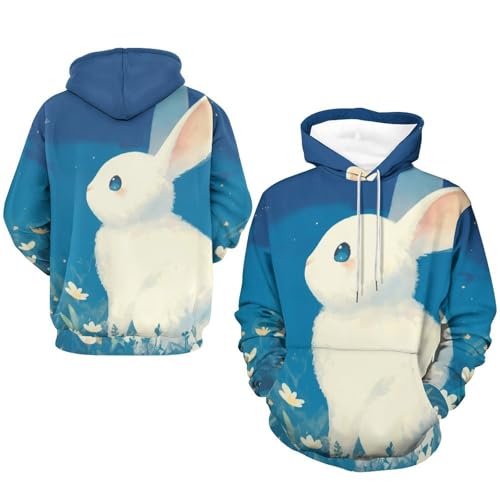 Pullover lapin blanc papillon sweatshirt manches longues taille S mixte - 7