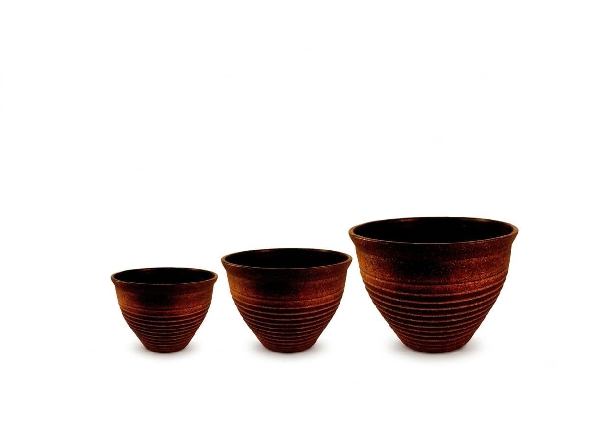 Decorative Bell Planter Copper Plastic Plant Pot 30cm 10L with Drainage