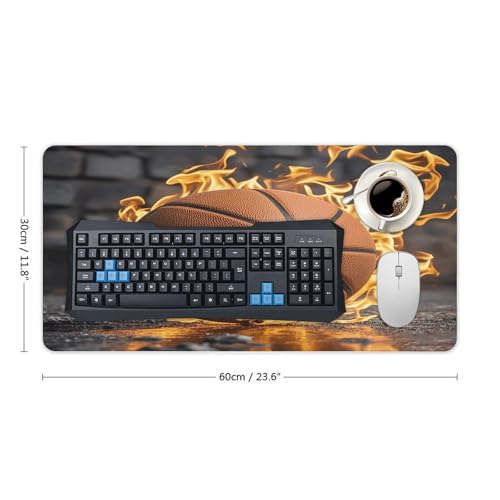 Mouse Pad grande basketball in fire de goma antideslizante miniatura 2