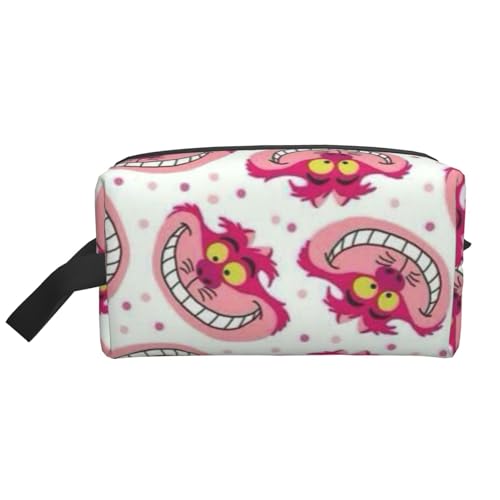 ふしぎの国のアリス チェシャ猫 化粧ポーチ トイレタリーバッグ トラベルバッグ 軽量 ミニポーチ おしゃれで かわいい 化粧品収納袋 人気 アニメ ユニセックス 男女兼用