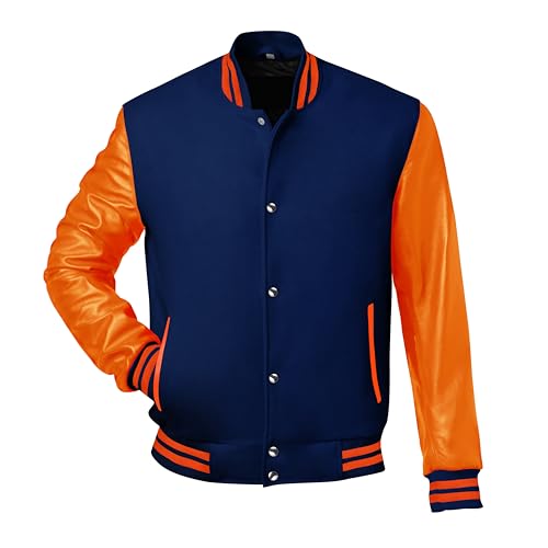 Image of Red And Black Letterman Jacket Men - Mens Black Varsity Letterman High School Baseball Bomber Jacket