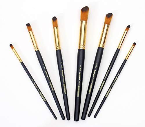 Image of Isomars Deer Foot Paint Brush Set - Set of 7 Artist Brushes for Acrylic, Watercolor, Oil & Texture Effects - Ideal for Fur, Foliage, Stippling & Dry Brush Techniques