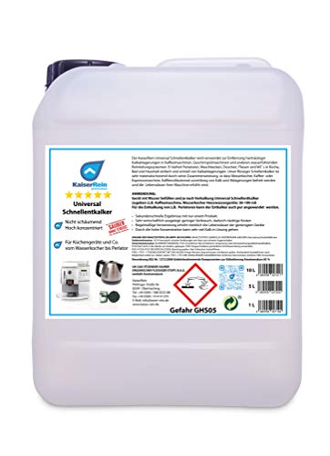 KaiserRein Universal Schnellentkalker 5L Entlalker Kalklöser extra stark z.B. für Kaffeemaschine, Wasserkocher, Heisswassergeräte, Perlatoren usw.
