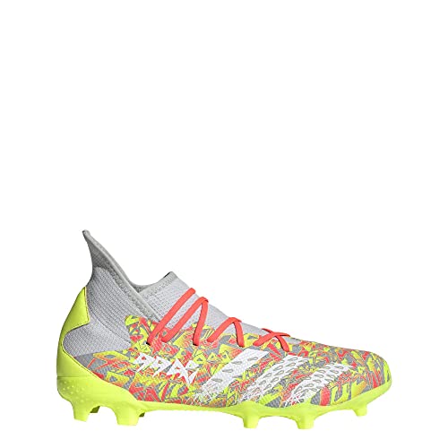 adidas Predator Freak.3 Men's Firm Ground Soccer Cleats-Clear Grey/Cloud White/Solar Yellow (Clear Grey/Cloud White/Solar Yellow, US Footwear Size System, Adult, Men, Numeric, Medium, 12.5)