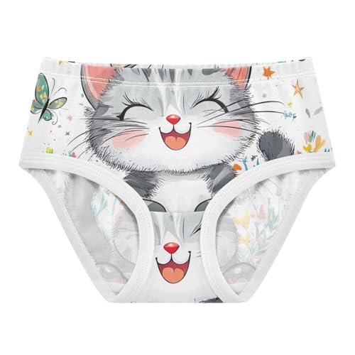 Cotton Toddler Girls Underwear Cute Kitten Butterfly Panties for Girl Pattern Briefs Undies Kids 2t