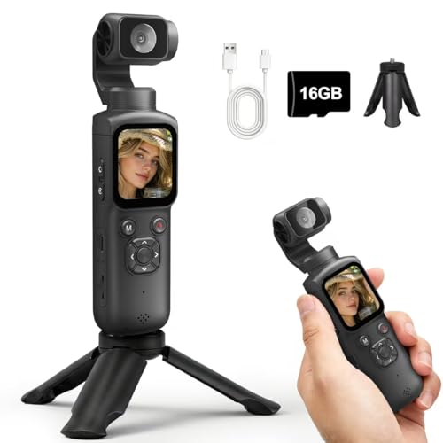 ULPTXOO 4K Digital Camera for Vlogging and Beginner Creators, Handheld Video Camera with PDAF Autofocus, 330° AI Face Tracking, WiFi App Control, Webcam and Touch Screen