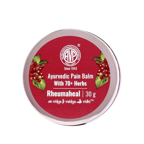 AVP Rheumaheal Ayurvedic Quick Ortho Pain Relief Balm (30g), with 70+ Herbs, Instant Relief in Migraine, Joint, Back & Neck Pain, Beneficial in Headaches & Common Cold, Muscle Stiffness