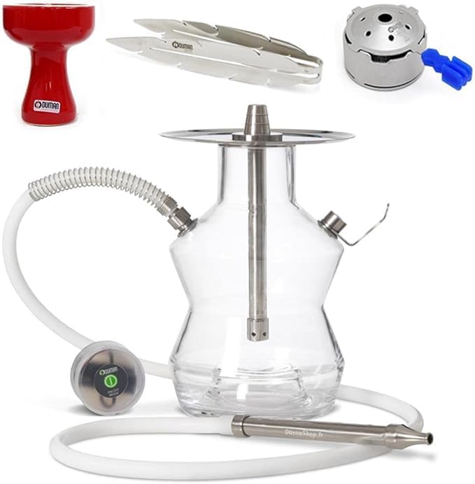 Shisha ODUMAN Shisha Pipe Oduman Premium Full Set ODUMAN N3 Tongs Heat Management Ignis Venu Bowl Set (Red)