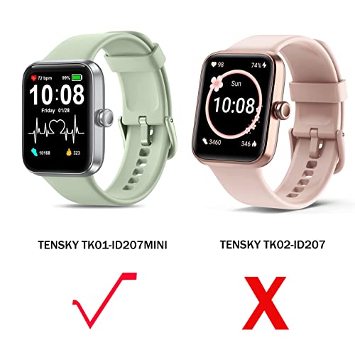 Compatible for Tensky Smartwatch Case Silicone TPU Protective Case Cover Slim Guard Bumper Compatible with Tensky TK01 Smartwatch 1.5 inch/Tensky ID207 mini Smart Watch 1.5" (Black+Clear) - Image 2