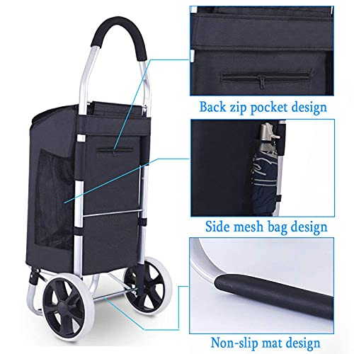 Extra großer faltbarer Einkaufstrolley mit wasserdichter abnehmbarer Tasche, robuster Lebensmittelwagen mit Treppensteigfunktion für mühelosen Transport und einfaches Tragen – Bild 3