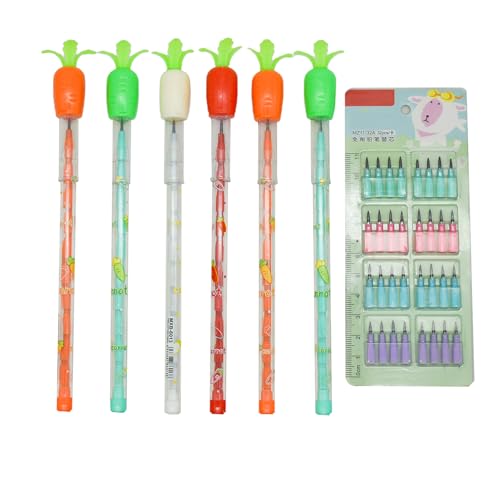 Lápices apilables Novelty de grafito HB, 12 piezas miniatura 1