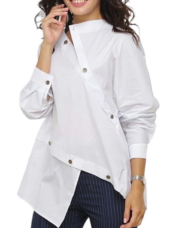 トップス roughlow Asymmetric FlapOversized Blouse Asymmetric Flap Oversized Blouse(white) 8月下旬から9月上旬頃