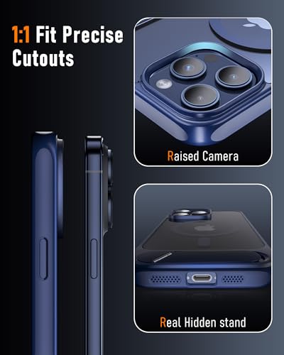 Coque iPhone 16 Pro Max fine et translucide bleue offrant une sécurité militaire