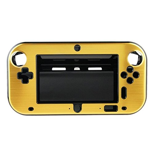 OSTENT Anti-Shock Hard Aluminum Metal Box Cover Case Shell for Nintendo Wii U Gamepad Color Gold