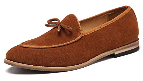 Santimon Men's Casual Tassel Bow Slip-On Driving Penny Loafers Boat