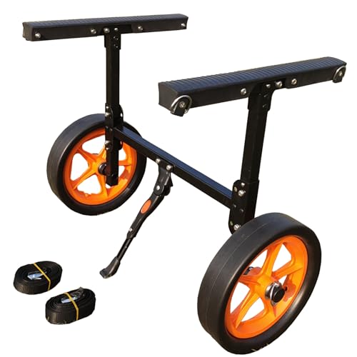 Kayak Cart, Portable & Foldable Heavy-Duty Boat Dolly And Kayak Accessories, 50kg Weight Capacity, Canoe Dolly Cart, Trolley For Carrying Kayaks, Canoes, Paddleboards, Float Mats, And Jon Boats (A)
