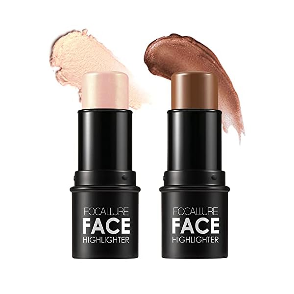 Focallure-2-Pcs-Contour-Foundation-Stick-Highlighter-Bronzer-Pen-Face-Brightens-Shades-Pencil-Highlighting-Shade-Longwear-Makeup-Highlight-Bronzer-Shaping-Trimming-Stick-FA01-19068-24 FOCALLURE 2 Pcs Contour Foundation Stick, Highlighter & Bronzer Pen, Face Brightens & Shades Pencil, Highlighting Shade Longwear Makeup, Highlight Bronzer Shaping Trimming Stick,Neutral