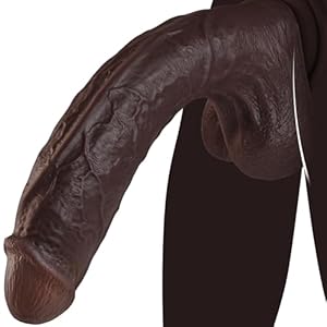 11 Inch Realistic Big Black Dildo Sex Toy, Skin-Like...