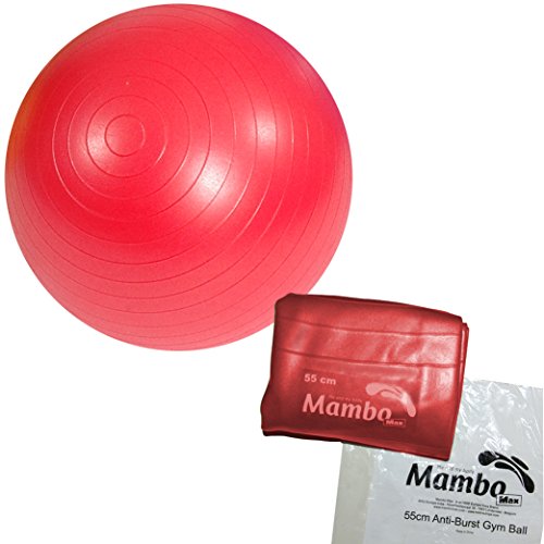 MSD Europe Bvba Pilates Fitball Ballon de gymnastique suisse anti-éclatement avec 2 bouchons, ., Rouge, 55 CM / rosso