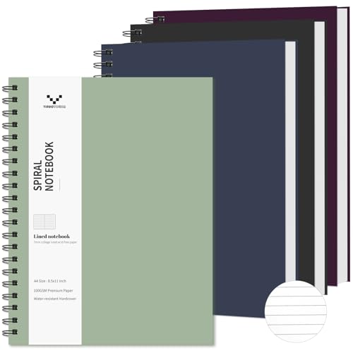 Papier graphique épais premium pour ce lot de 4 carnets de notes à couverture rigide