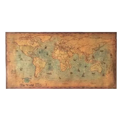 CHIMAGE Choose size: The old navigation World Map huge large Vintage Style Retro Paper Poster Home wall decoration