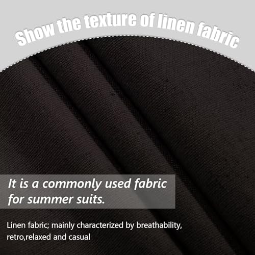Image of Men's Linen Suit 2 Piece Slim Fit Summer Beach Wedding Prom Party | Breathable,Linen Blazer Suit Set,for Beach Weddings,Groom Wear,Prom and Outdoor Parties,Business Casual,Vacation Daily Wear