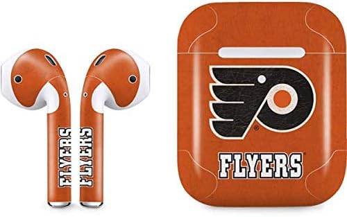 Skinit Decal Audio Skin Compatible with Apple AirPods 2 - Officially Licensed NHL Philadelphia Flyers Distressed Design