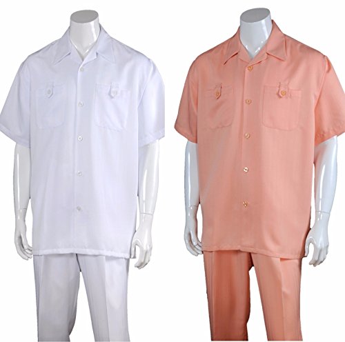 Fortino Landi Solid Casual Short Sleeve Walking Suits 29632