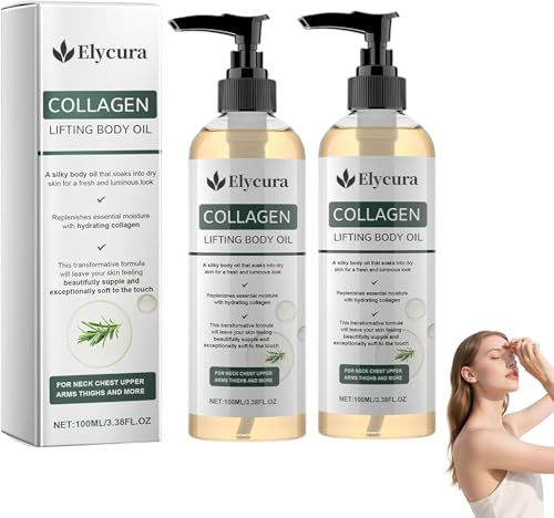 Huile au collagène anti-vergetures et rides pour raffermir la peau du corps en lot de 2 bouteilles