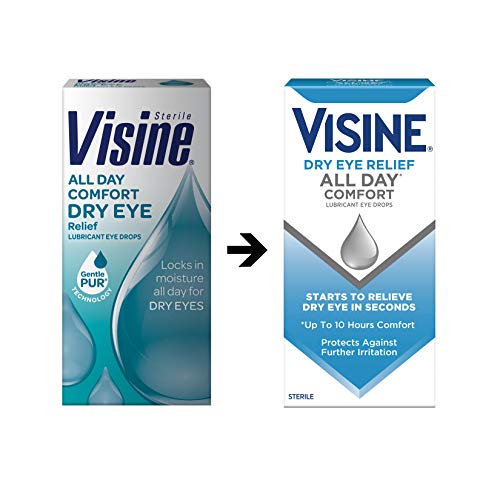 Visine Dry Eye Relief All Day Comfort Lubricant Eye Drops For Up To 10 Hours Of Comfort, Dry Eye Drops With Polyethylene Glycol, 0.5 Fl. Oz #TOP6